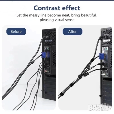 Лента за организация на кабели / 3 метра, снимка 2 - Друга електроника - 53857298
