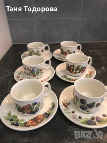 6 чашки за кафе с чинийки- Libelle, Meakin-Member of Wedgwood group, снимка 7 - Сервизи - 51065914