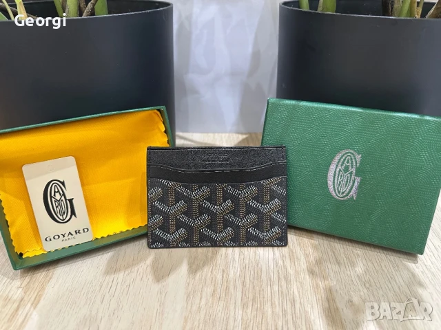 ПРОМОЦИЯ Goyard черен Cardholder Чисто Нов