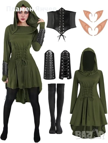 Velmawig Готически дрехи Дамски средновековен ренесансов костюм ELF