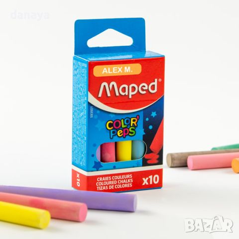 4704 Цветни тебешири Maped, 10 цвята