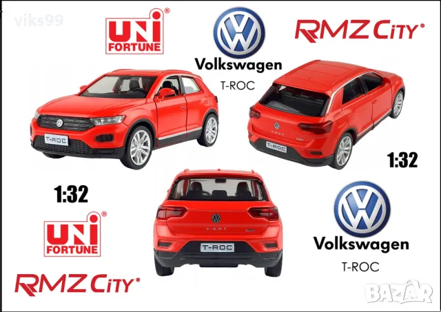  Volkswagen T-ROC RMZ City MAT RED 1:32, снимка 1 - Колекции - 47139133