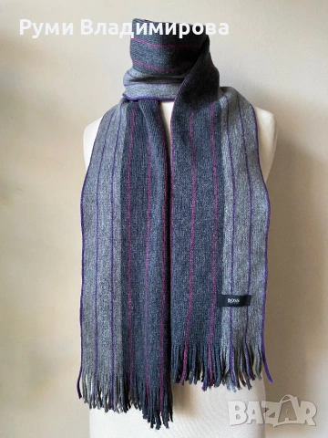 Мъжки шал Hugo Boss със забележка