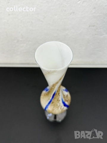 Елегантна стъклена ваза "Veteria di Borgonovo". №7530, снимка 4 - Антикварни и старинни предмети - 52144821