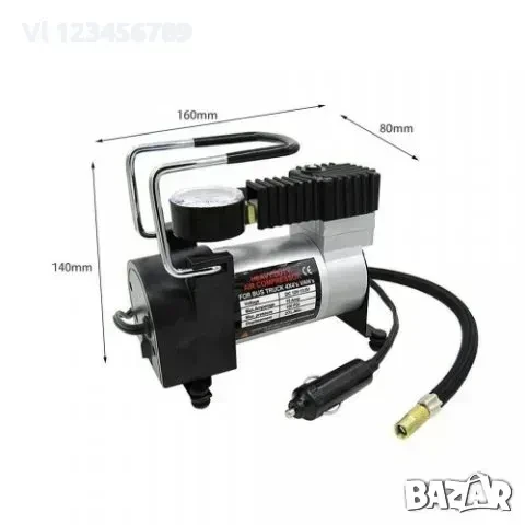 Мощен метален компресор за помпане на автомобилни гуми, снимка 4 - Аксесоари и консумативи - 50851966