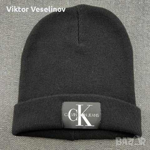 Оригинална Calvin Klein Beanie Черна Шапка CK Вълна Кашмир
