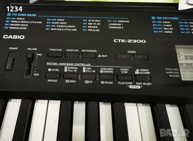 синтезатор клавир CASIO CTK-2300 пиано с 5 октави плътни клавиши и USB, снимка 4 - Синтезатори - 48952821