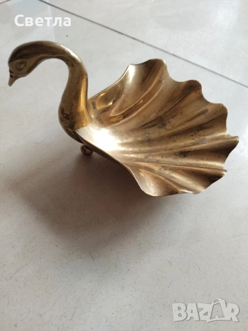 Красив Лебед от стар месинг, снимка 4 - Антикварни и старинни предмети - 53438399