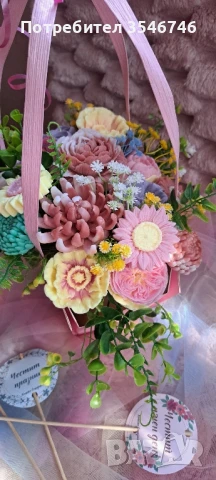 Красив Букет от ароматни цветя. , снимка 5 - Ръчно изработени сувенири - 51276849