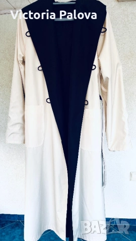 Луксозен двулицев дълъг тренч Kiss – нов, елегантен модел,Германия, снимка 2 - Палта, манта - 53750887