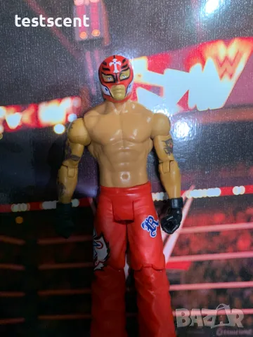 Екшън фигура WWE Rey Mysterio Рей Мистерио Mattel Basic Full red, снимка 11 - Фигурки - 49145788