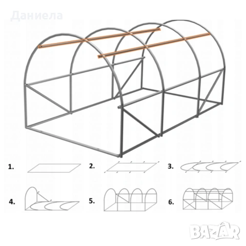 Градиснка оранжерия New Solution - отлична защита за вашите култури 3 х 2 х 2м, снимка 6 - Оранжерии - 53617284