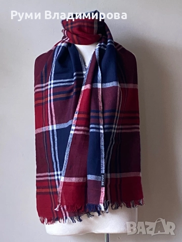 Мъжки, кариран шал от 100 % кашмир/ вълна, снимка 11 - Шалове - 48382070