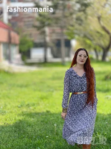 Винтидж Бохо рокля в люляков принт, снимка 5 - Рокли - 50344084