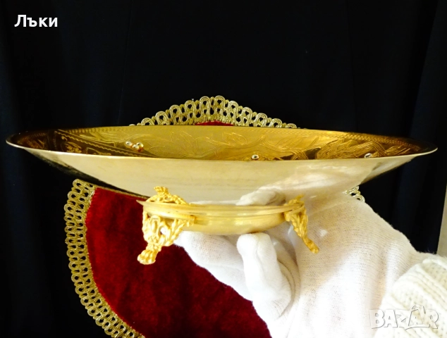Позлатена фруктиера 24k Gold,етикет,Art Nouveau. , снимка 10 - Антикварни и старинни предмети - 52900098