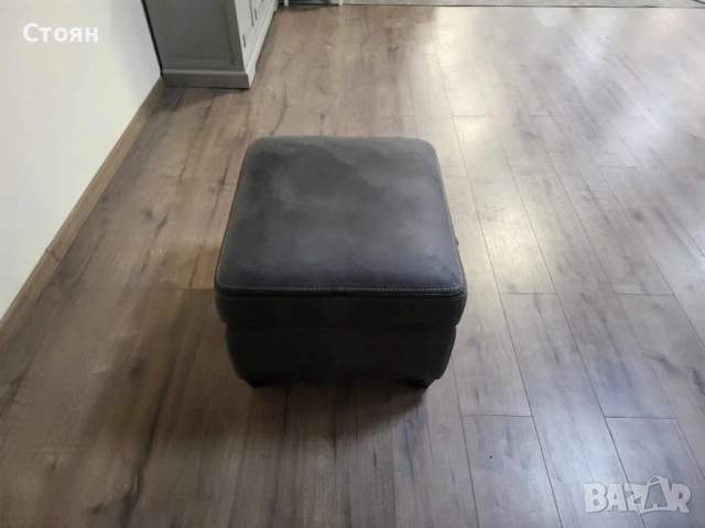 Тъмно сива табуретка от плат с функция ракла, снимка 8 - Дивани и мека мебел - 52010669