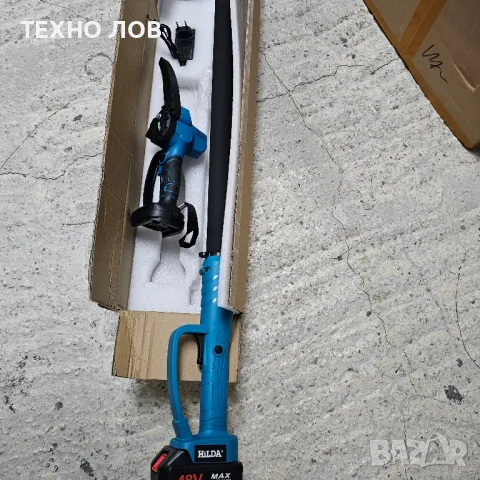 Акумулаторна лозарска ножица, верижен трион и телескопичен прът 3в1-48V+2батерии , снимка 15 - Градинска техника - 49645539