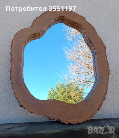 Голямо ОГЛЕДАЛО с масивна дървена рамка от дънер с външен ръб