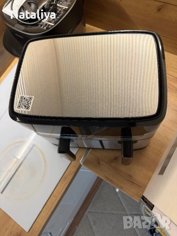 Еър фрайър с две зони Tefal Dual Easy Fry & Grill – Като нов!, снимка 2 - Фритюрници - 54283032