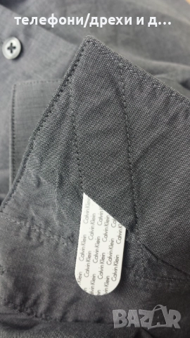 Оригинална памучна риза Calvin Klein Regular Fit (размер 17), снимка 4 - Ризи - 52590054