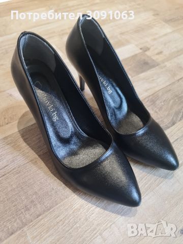 Дамски елегантни черни обувки , снимка 3 - Дамски обувки на ток - 45116757