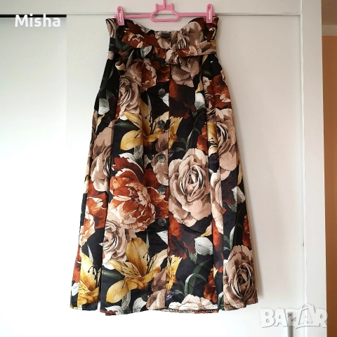 Красива сатенена дълга дамска пола размер S-М