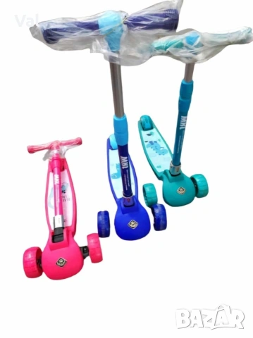 Детска, сгъваема тротинетка с LED светлини и мелодий. Размер:60х82см., снимка 3 - Скутери и тротинетки - 53665293