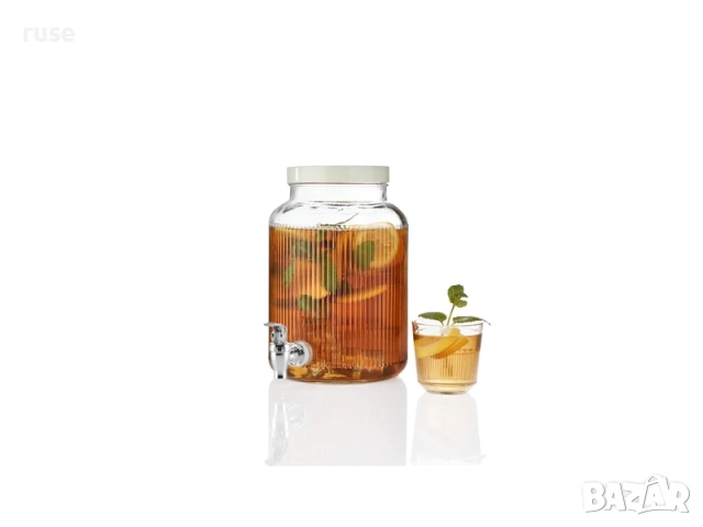 НОВИ! Диспенсър за напитки 4.9л буркан с канелка , снимка 2 - Други - 51850622