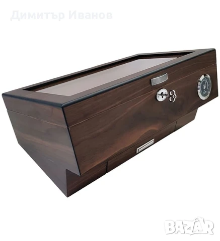 Кедров хумидор с модерен дизайн за до 50 пури, снимка 2 - Други - 50979706