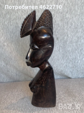  африканска жена  дървена статуетка , снимка 3 - Антикварни и старинни предмети - 53668626