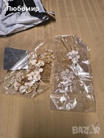 BETESSIN Опаковка от 3 аксесоара за коса Сватбени цветя Гребен за коса Булчински перли с фиби

, снимка 8 - Сватбени аксесоари - 49793600