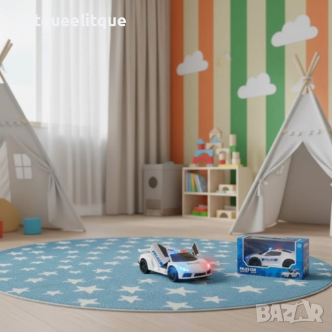 Полицейска кола със светлини и звук POLICE CAR, снимка 7 - Коли, камиони, мотори, писти - 52228487