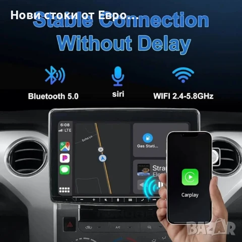 Безжичен CarPlay адаптер, безж адаптер за кола с Android,стаб бърз мини Carplay безжичен стик Plug , снимка 3 - Други - 50903608