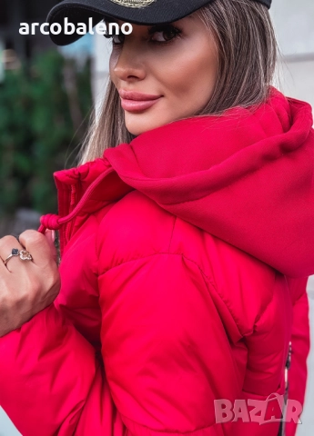 Дамско късо удобно яке с качулка , снимка 10 - Якета - 51783408