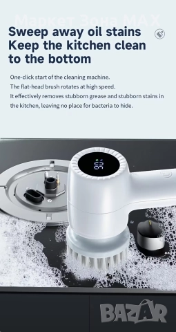 Високооборотна 9-в-1 Електрическа Четка за Почистване, снимка 15 - Други стоки за дома - 52891210