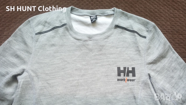 HELLY HANSEN 75106 Grey Lifa Base Layer 57% Merino Wool размер S работна термо блуза W4-550, снимка 4 - Блузи - 52025502