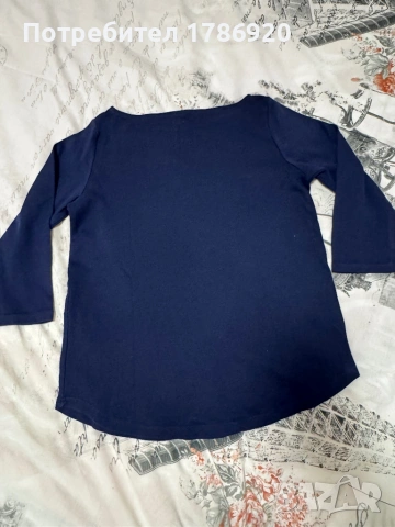 H&M класическа тъмносиня блуза - размер S (oversized, подхожда S-L), снимка 3 - Блузи с дълъг ръкав и пуловери - 38374605