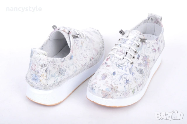 NEW! Леки дамски обувки от естествена кожа - Цветя, снимка 3 - Дамски ежедневни обувки - 53947224