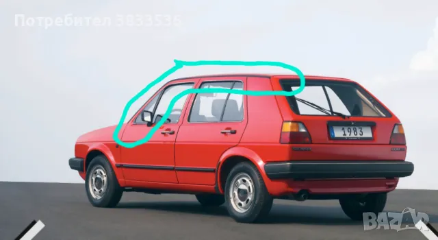 Уплътнителни лайстни от тавана към вратите за 4 вр. Vw Golf Mk2, снимка 1 - Части - 48626627