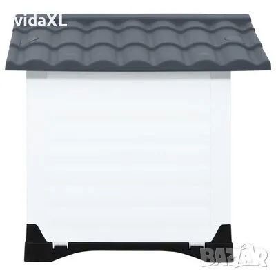 vidaXL Кучешка колиба, сива, 90,5x68x66 см, полипропилен(SKU:152230), снимка 3 - За кучета - 48572012