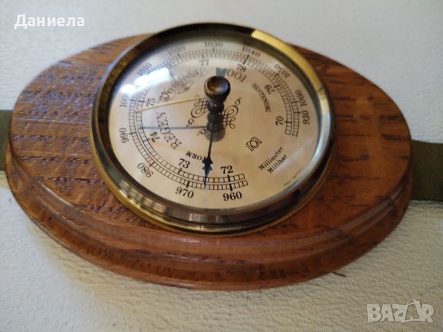 Старинен часовник и барометър, снимка 4 - Стенни часовници - 33873112