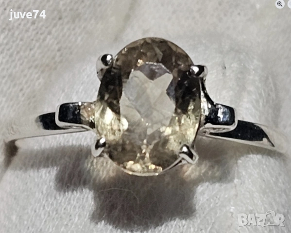 СРЕБЪРЕН ПРЪСТЕН С ЕСТЕСТВЕН СУЛТАНИТ (ТУРЦИЯ)  СЕРТИФИКАТ