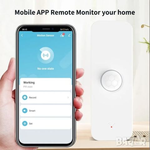 Tuya Smart / Smart Life WiFi или Zigbee PIR (motion) сензор детекция на движение, снимка 3 - Друга електроника - 41284234