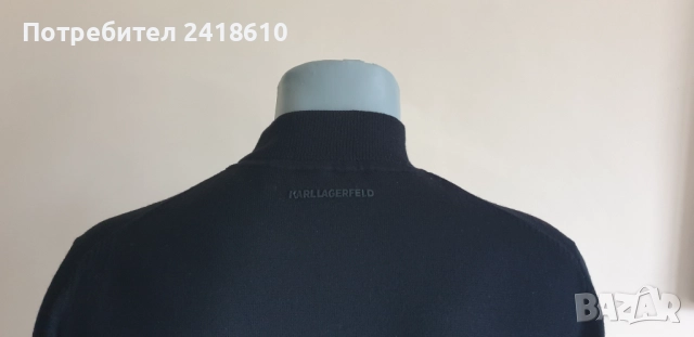 Karl Lagerfeld Merino / Wool / Mens Size M ОРИГИНАЛ! Мъжки Пуловер Поло!, снимка 8 - Пуловери - 52294182
