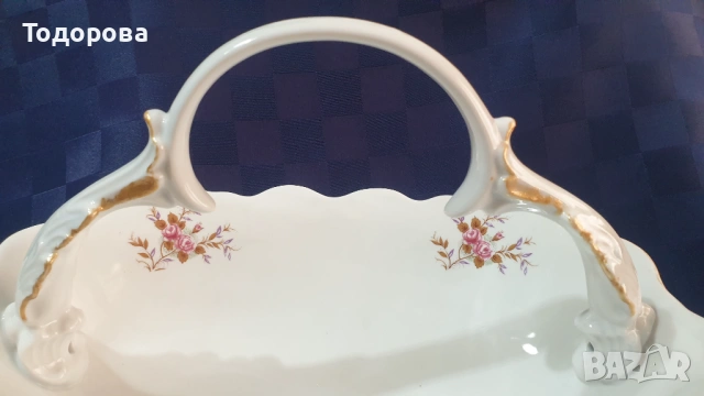 Барокова порцеланова фруктиeра с крачета-ARPO, снимка 5 - Антикварни и старинни предмети - 53927501