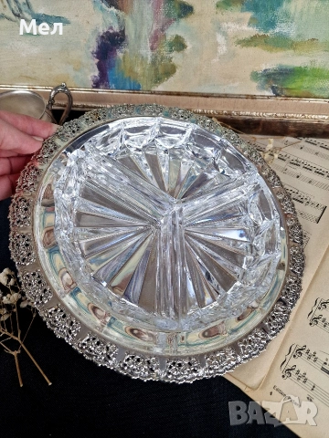 Троен кристален поднос , снимка 2 - Сервизи - 54215687