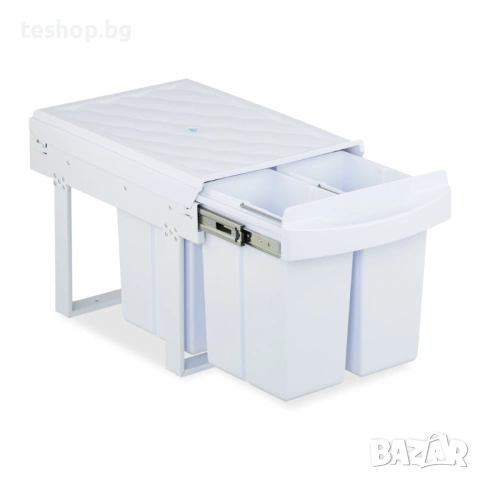 Бял кош за еднократни отпадъци за монтаж в шкаф под мивка Relaxdays, снимка 3 - Органайзери - 53652274
