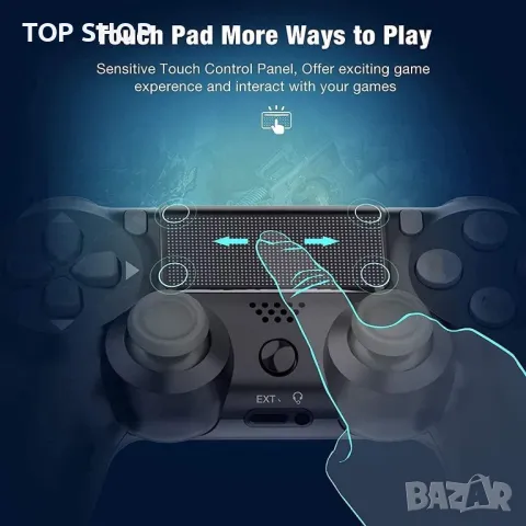 Безжичен контролер за PS4,РС, Camo Blue, Страхотен заместител на P-4 Controller Pad, снимка 2 - Аксесоари - 49629285