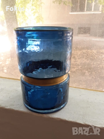 Прекрасна голяма синя ваза, снимка 2 - Антикварни и старинни предмети - 53422404