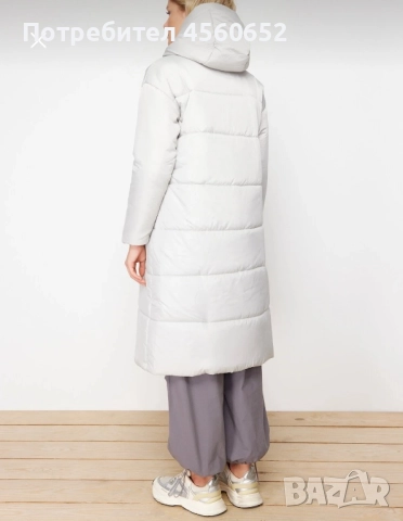 Дълго зимно бяло яке , снимка 2 - Якета - 52325014